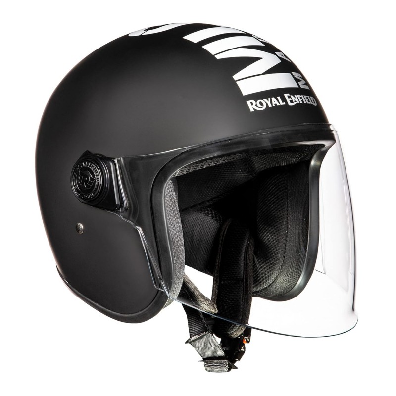 Royal Enfield Open Face MLG Riding Helmet with Clear Visor Matt Black & Grey, Size: L(59-60Cm) Impact Protection, Excellent Scratch Resistance, Anti-Microbial Fabric Royal Enfield Open Face MLG Riding Helmet with Clear Visor Matt Black & Grey, Size: L(59-60Cm) Impact Protection, Excellent Scratch Resistance, Anti-Microbial Fabric