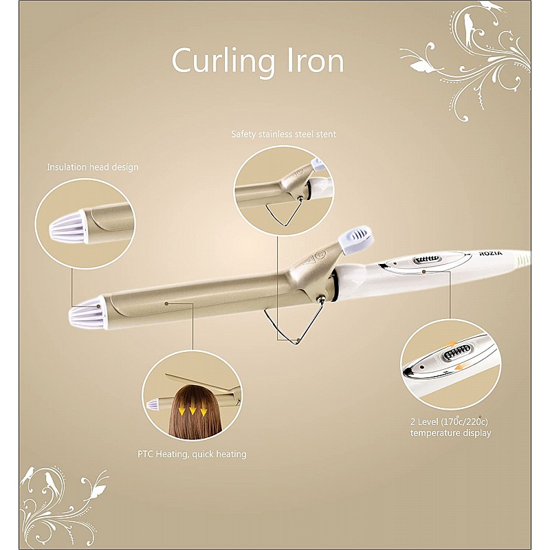 ROZIA HR721 Hair Curler (Golden)