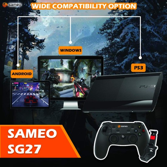 SAMEO SG27 Wireless Gaming Controller Gamepad for PC Android Supports Windows Black