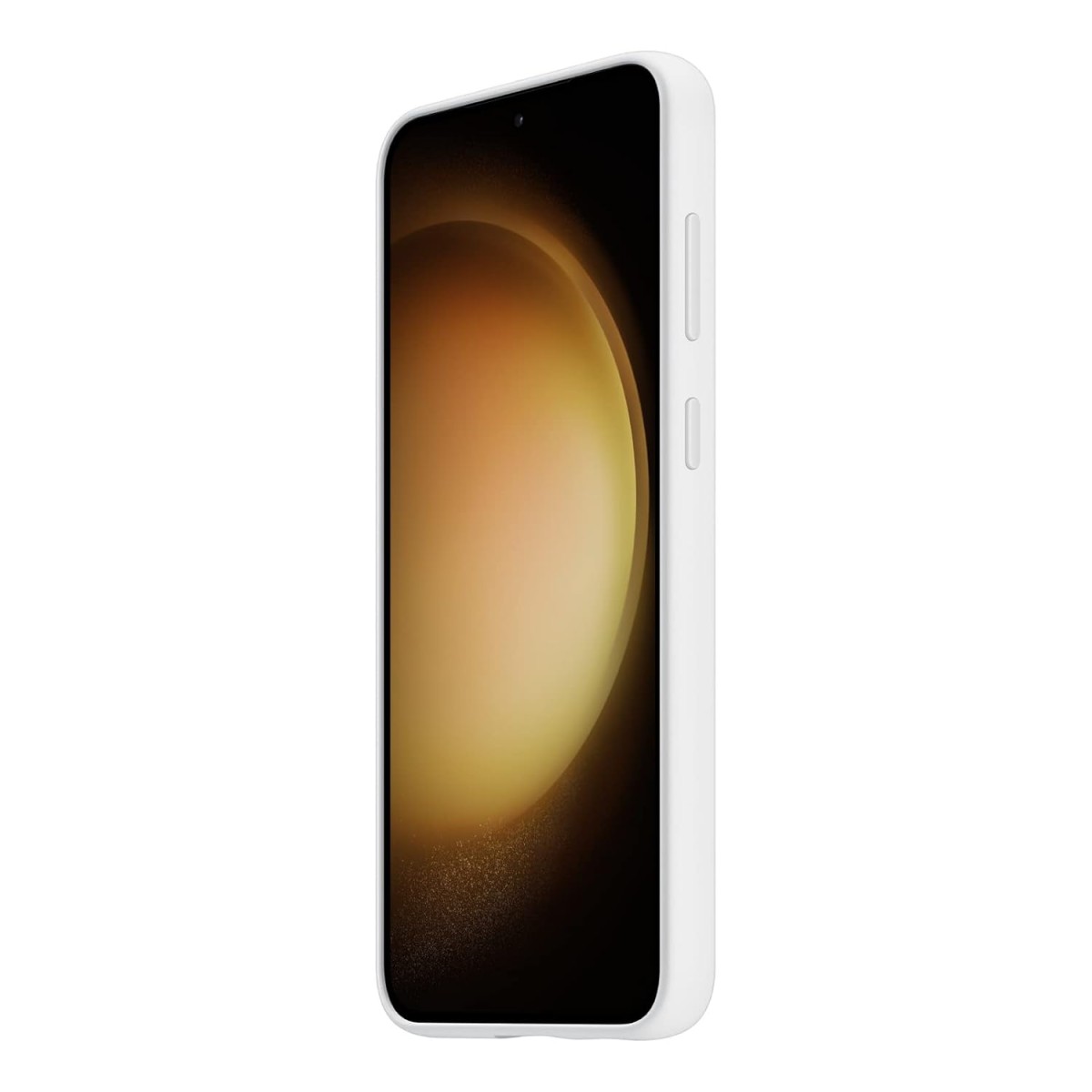 SAMSUNG Galaxy S23 Silicone Grip Phone Case, Protective Cover w/Silky Smooth Texture, Detachable Strap, US Version, EF-GS911TWEGUS, White