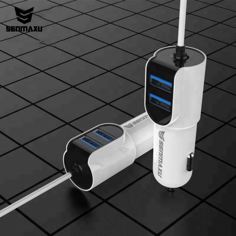 SENMAXU SMX-208 Dual Port Car Charger with 3 in 1 Cable Micro USB, Type C, V8 Cable (White) SENMAXU SMX-208 Dual Port Car Charger with 3 in 1 Cable Micro USB, Type C, V8 Cable (White)