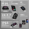 SENS EDYSON 1 Smartwatch with 1.7 Display, BT Calling, AI Voice Assistant, 150+ Watch Faces & Free Additional Strap (Platinum Grey)