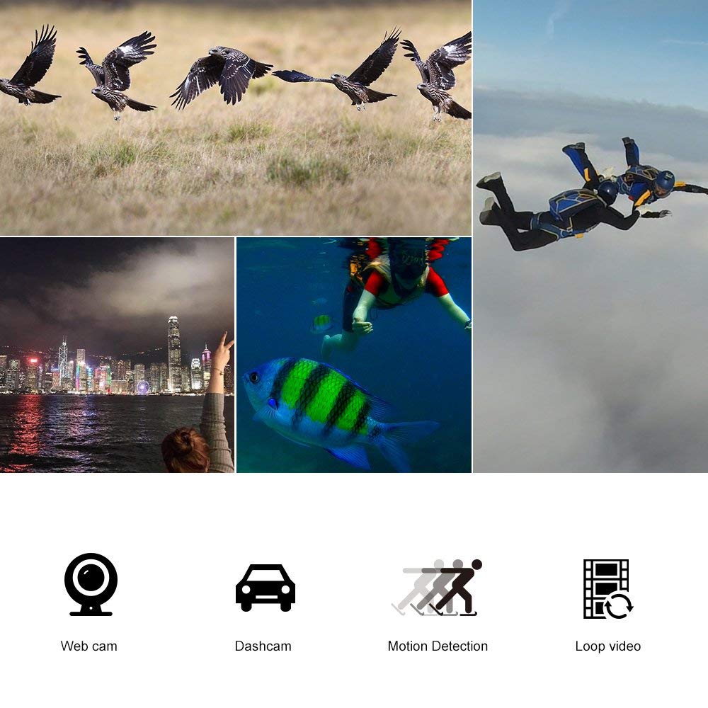 SJCAM Legend SJ6 Sports Gyro Action Camera with 2"(5cm) Dual LCD Touch Screen, 1080p Resolution, Optical, Black