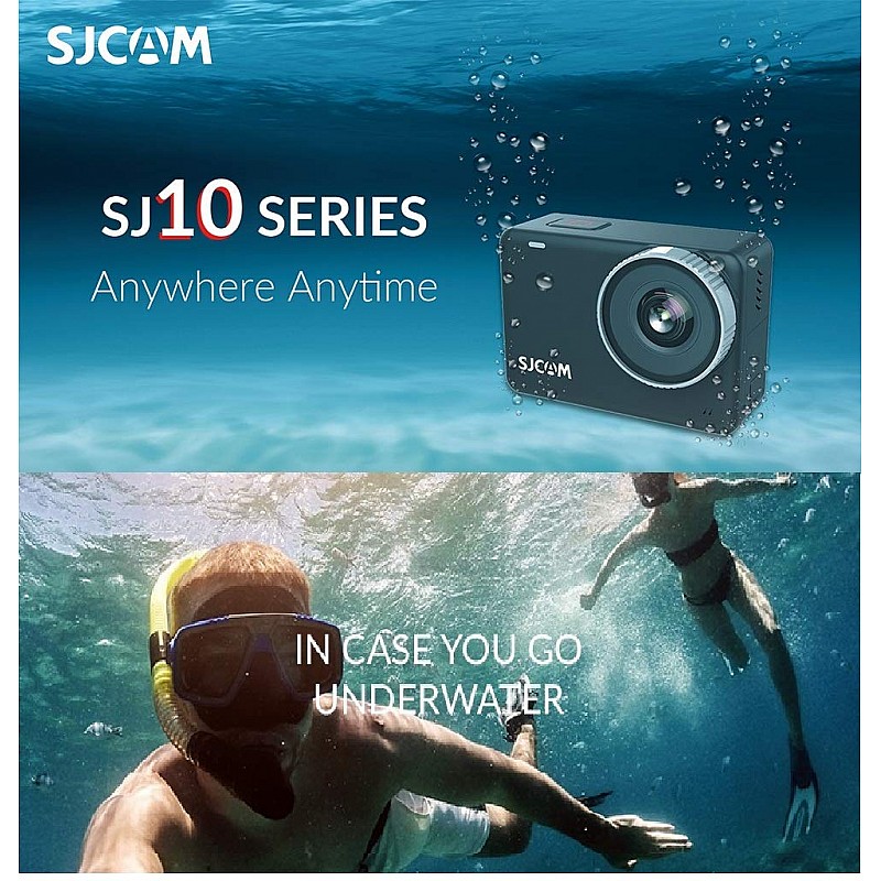 SJCAM SJ10X Optical 12 MP 4K24fps | 5.91 cm (2.33") UHD IPS Touch Display Action Camera 10M Waterproof Body Gyro Stabilization VLOGING, Black