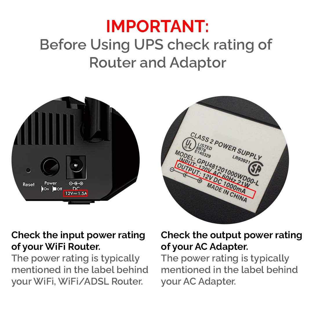 INSTAPLAY WiFi Router UPS uniterrupted Power Backup for 12V/2A WiFi Router Designed