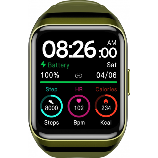  truke Horizon 1.69  HD Display with High precision GPS Smartwatch (Green Strap Free Size)
