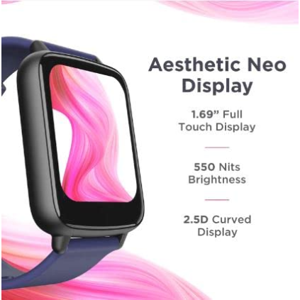 boAt Wave Neo with 1.69 inch , 2.5D Curved Display & Multiple Sports Modes Smartwatch (Blue Strap, Free Size) boAt Wave Neo with 1.69 inch , 2.5D Curved Display & Multiple Sports Modes Smartwatch (Blue Strap, Free Size)