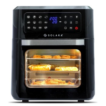 (Refurbished) SOLARA 12L Air Fryer Oven for Home Kitchen, 1800W OTG Air Fryer Oven 12 Litre with 12 Presets, 9 Accessories Black