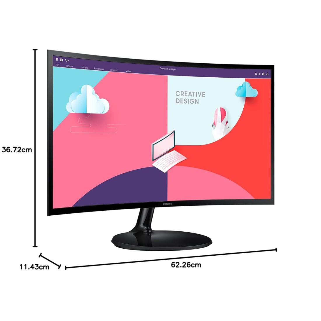 Samsung 27-Inch(68.5Cm) FHD, 1800R Curved 1,920 X 1,080 LCD Monitor, 75Hz, VA Panel, Slim Design, AMD Freesync, Flicker Free, HDMI, Audio Port (LS27C360EAWXXL, Black)