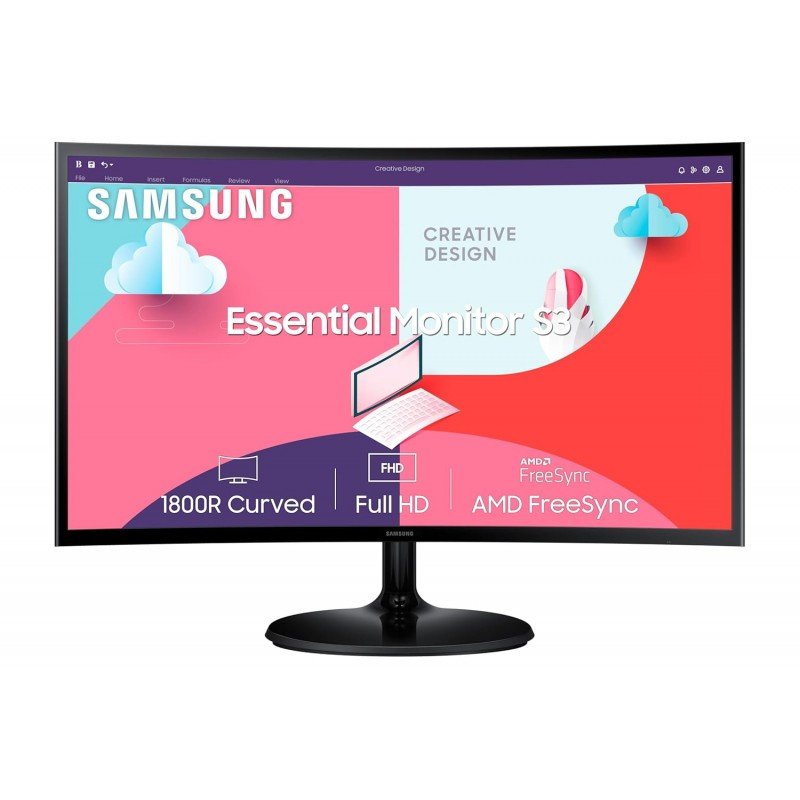 Samsung 27-Inch(68.5Cm) FHD, 1800R Curved 1,920 X 1,080 LCD Monitor, 75Hz, VA Panel, Slim Design, AMD Freesync, Flicker Free, HDMI, Audio Port (LS27C360EAWXXL, Black) Samsung 27-Inch(68.5Cm) FHD, 1800R Curved 1,920 X 1,080 LCD Monitor, 75Hz, VA Panel, Slim Design, AMD Freesync, Flicker Free, HDMI, Audio Port (LS27C360EAWXXL, Black)