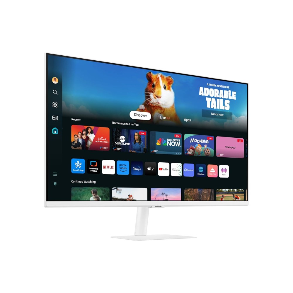 Samsung 27-Inch(68.6cm) M5 FHD Smart Monitor, Mouse & Keyboard Control, OTT Apps, IoT Hub, Office 365, Workout Tracker, Multiple Ports, Speakers, Remote, Bluetooth (LS27DM501EWXXL, White)