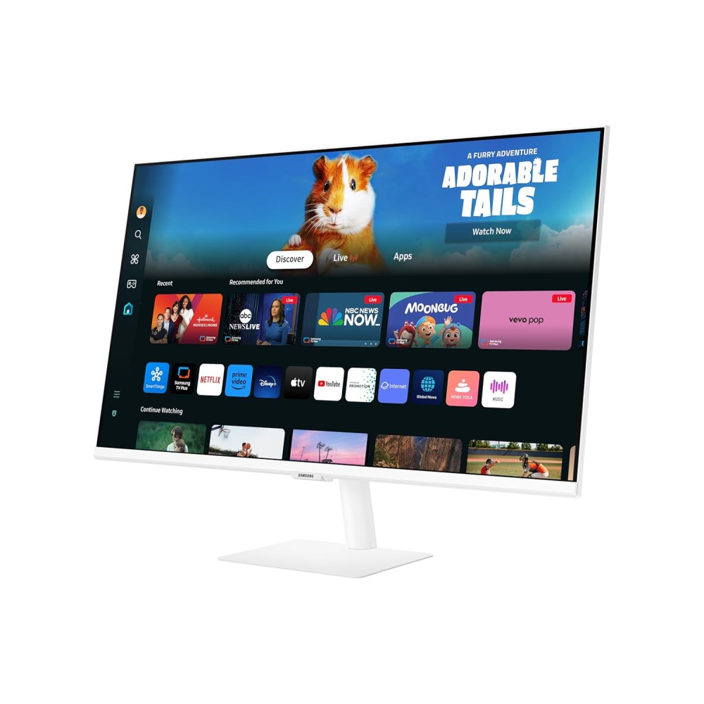 Samsung 27-Inch(68.6cm) M5 FHD Smart Monitor, Mouse & Keyboard Control, OTT Apps, IoT Hub, Office 365, Workout Tracker, Multiple Ports, Speakers, Remote, Bluetooth (LS27DM501EWXXL, White)