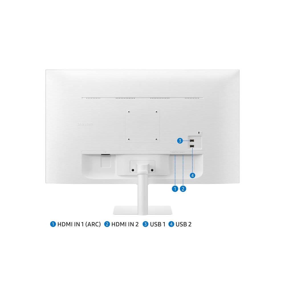 Samsung 27-Inch(68.6cm) M5 FHD Smart Monitor, Mouse & Keyboard Control, OTT Apps, IoT Hub, Office 365, Workout Tracker, Multiple Ports, Speakers, Remote, Bluetooth (LS27DM501EWXXL, White)