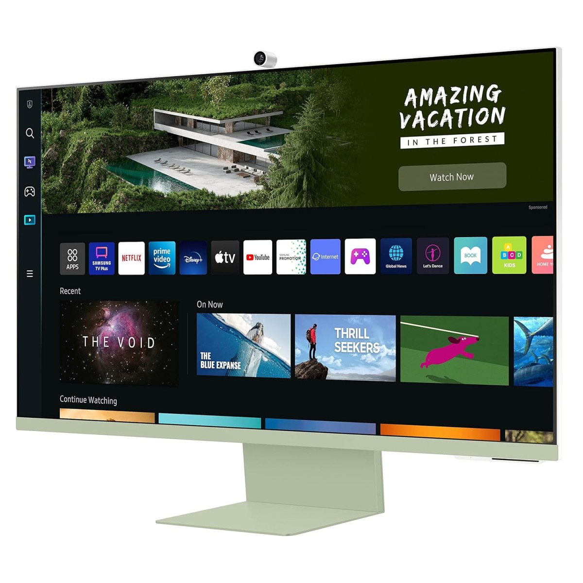 Samsung 32-Inch(80Cm) 3840 X 2160 Pixels M8 4K UHD Smart Monitor, Wireless Webcam, Type-C, Smart TV apps, TV Plus, Office 365, Dex, Apple Airplay, BT, IOT, Speakers, Remote