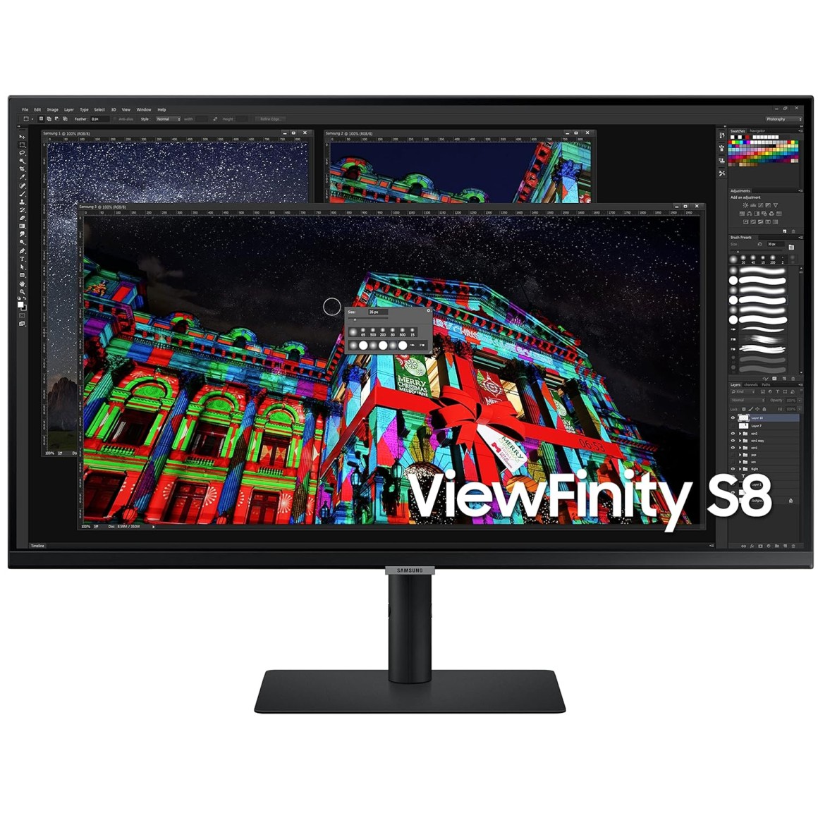 Samsung 32-inch(80cm) QHD Monitor, Bezel Less Design, 1 Billion Colors, HDR10, HAS, 2560 X 1440 Pixels, Intelligent Eye Care, AMD FreeSync™, FSC-Certified, Energy Saving (LS32A600NWWXXL)
