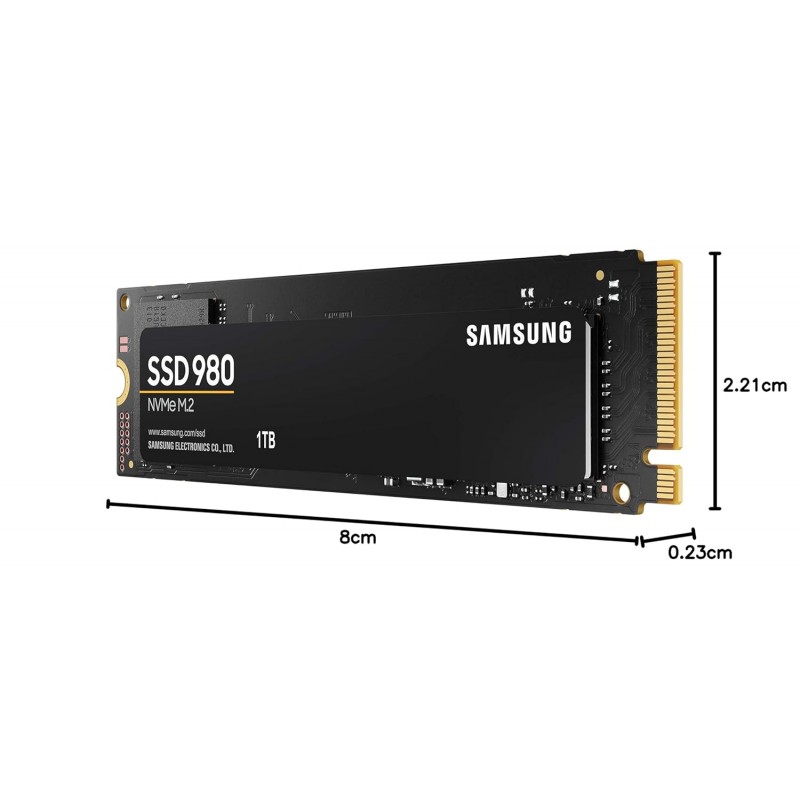 Samsung 980 SSD 1TB PCle 3.0x4, NVMe M.2 2280, Internal Solid State Drive, Storage for PC, Laptops, Gaming and More, HMB Technology, Intelligent Turbowrite, Speeds of up-to 3,500MB/s, MZ-V8V1T0B