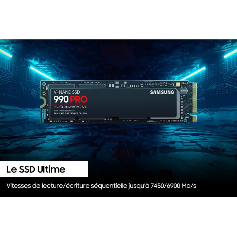 Samsung 990 PRO SSD 1TB PCIe 4.0 M.2 Internal Solid State Drive, Fastest Speed for Gaming, Heat Control, Direct Storage and Memory Expansion for Video Editing, Heavy Graphics, MZ-V9P1T0B