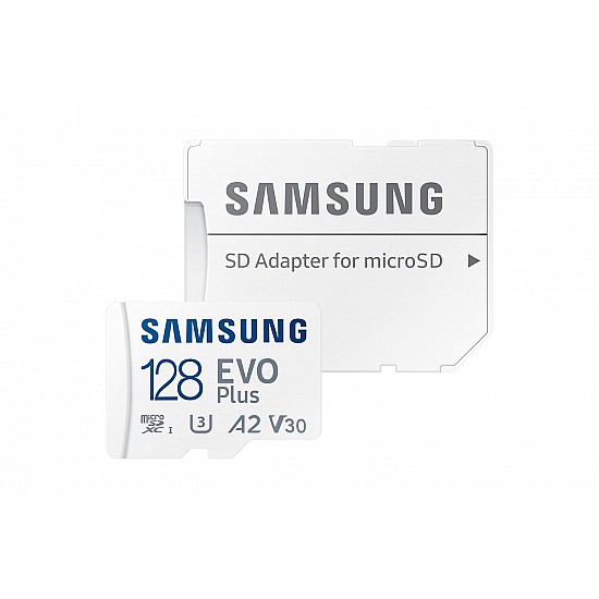 Samsung EVO Plus 128GB microSDXC UHS-I U3 130MB/s Full HD & 4K UHD Memory Card with Adapter (MB-MC128KA)