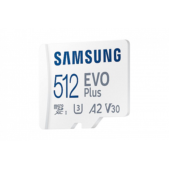 Samsung EVO Plus 512GB microSDXC UHS-I U3 130MB/s Full HD & 4K UHD Memory Card with Adapter (MB-MC512KA)