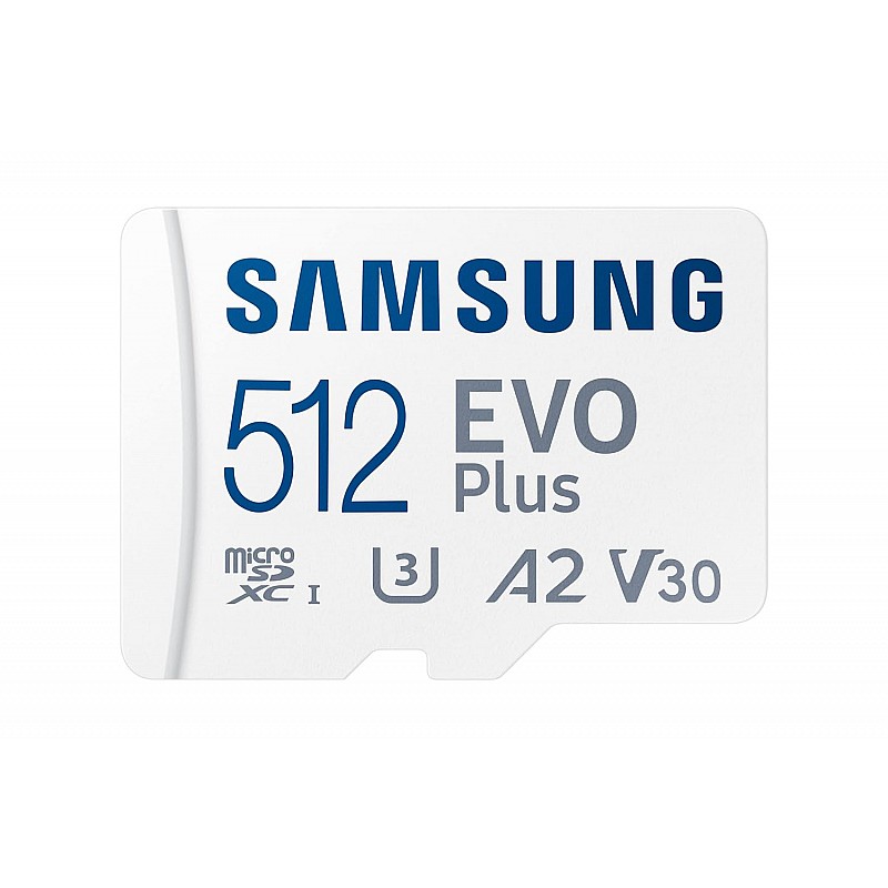 Samsung EVO Plus 512GB microSDXC UHS-I U3-130MB/s Full HD & 4K UHD Memory Card with Adapter (MB-MC512KA)