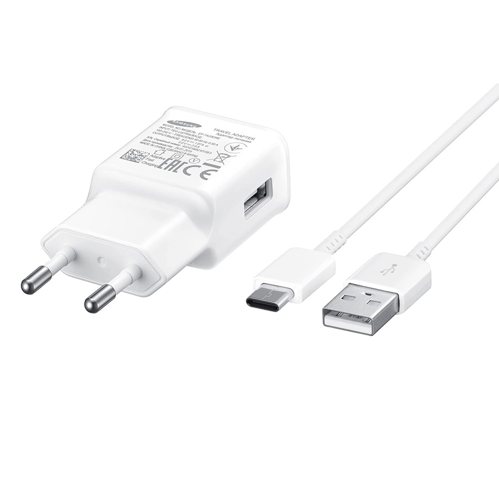 Samsung Ep-Ta20Iwecgin 15 W Single Port Fast Charger for Cellular Phones with USB Type C Cable - White