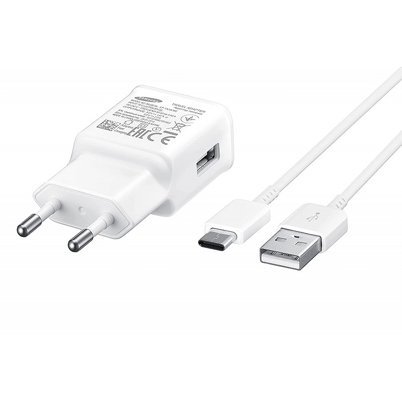 Samsung Ep-Ta20Iwecgin 15 W Single Port Fast Charger for Cellular Phones with USB Type C Cable - White