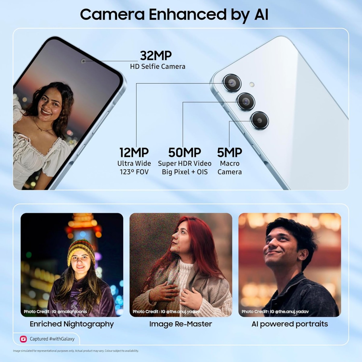 Samsung Galaxy A55 5G (Awesome Iceblue, 8GB RAM, 128GB Storage)