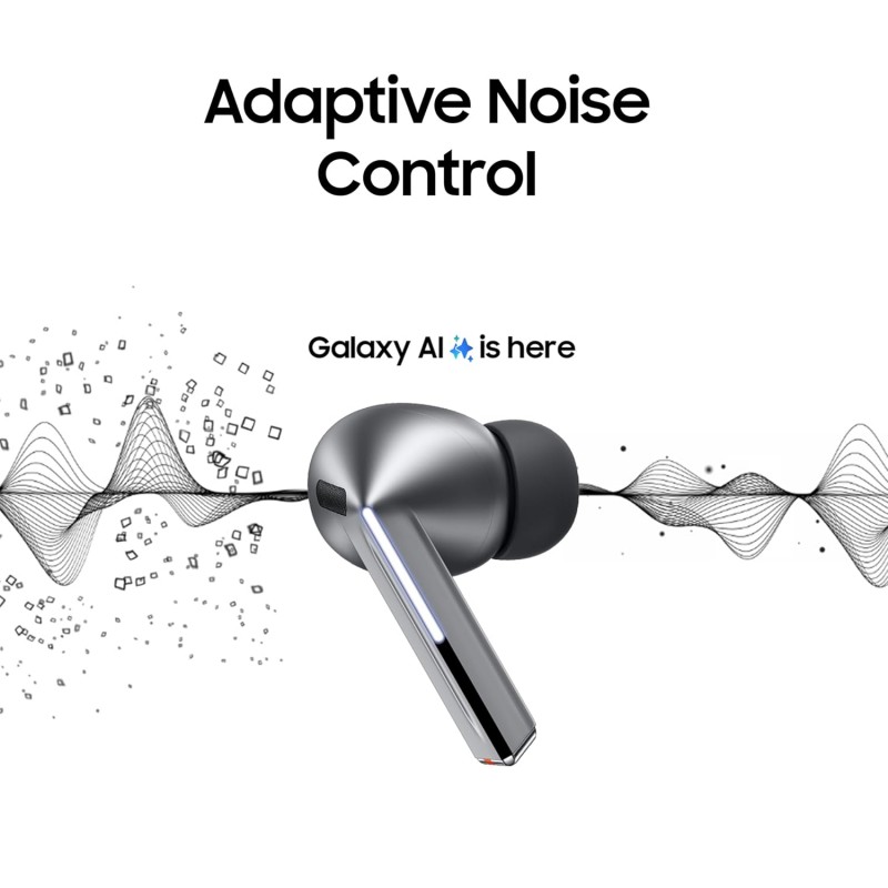 Samsung Galaxy Buds 3 Pro (Silver) with Galaxy AI | Adaptive ANC | Real-time Interpreter | 24-bit Hi-Fi Audio | Up to 37H Battery | IP57 Samsung Galaxy Buds 3 Pro (Silver) with Galaxy AI | Adaptive ANC | Real-time Interpreter | 24-bit Hi-Fi Audio | Up to 37H Battery | IP57