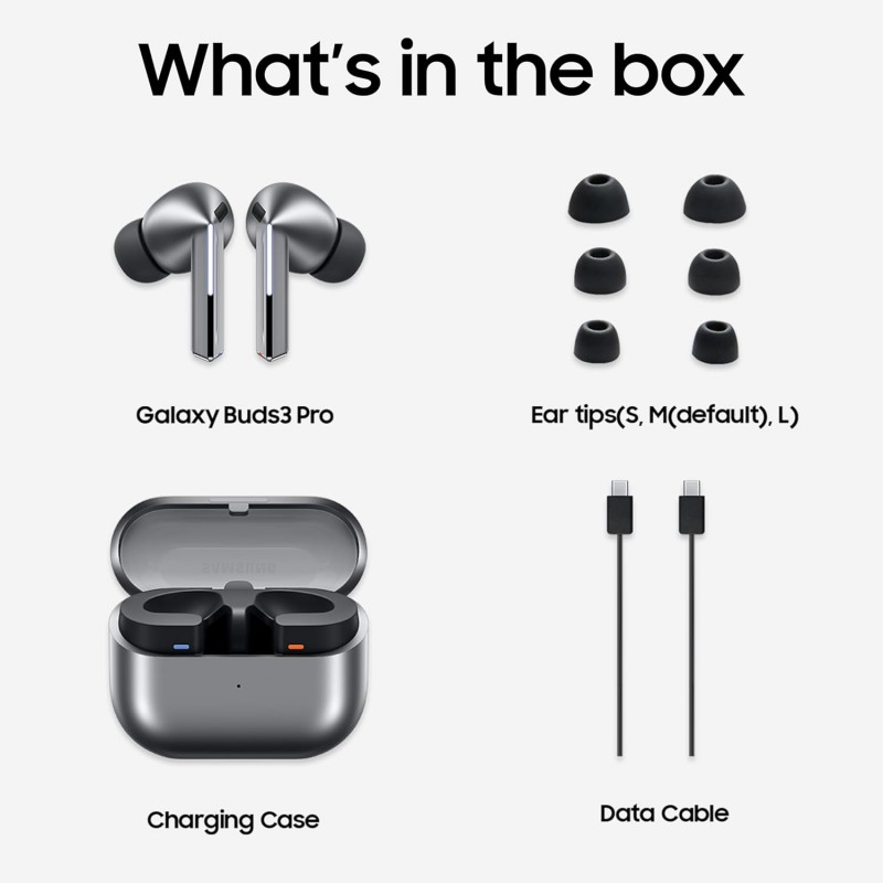 Samsung Galaxy Buds 3 Pro (Silver) with Galaxy AI | Adaptive ANC | Real-time Interpreter | 24-bit Hi-Fi Audio | Up to 37H Battery | IP57 Samsung Galaxy Buds 3 Pro (Silver) with Galaxy AI | Adaptive ANC | Real-time Interpreter | 24-bit Hi-Fi Audio | Up to 37H Battery | IP57