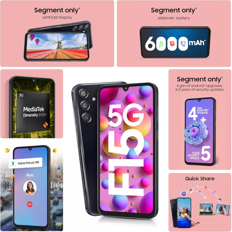 Samsung Galaxy F15 5G (Ash Black, 6GB RAM, 128 GB Storage) {open box} Samsung Galaxy F15 5G (Ash Black, 6GB RAM, 128 GB Storage) {open box}