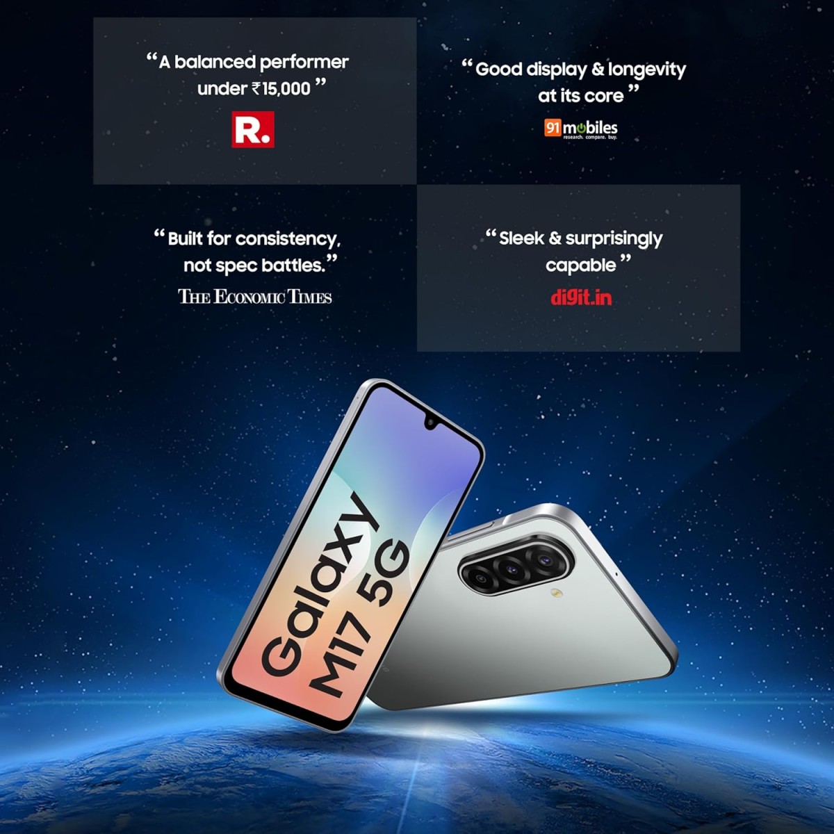 Samsung Galaxy M17 5G Mobile Sapphire Black, 6GB RAM, 128GB Storage Samsung Galaxy M17 5G Mobile Sapphire Black, 6GB RAM, 128GB Storage