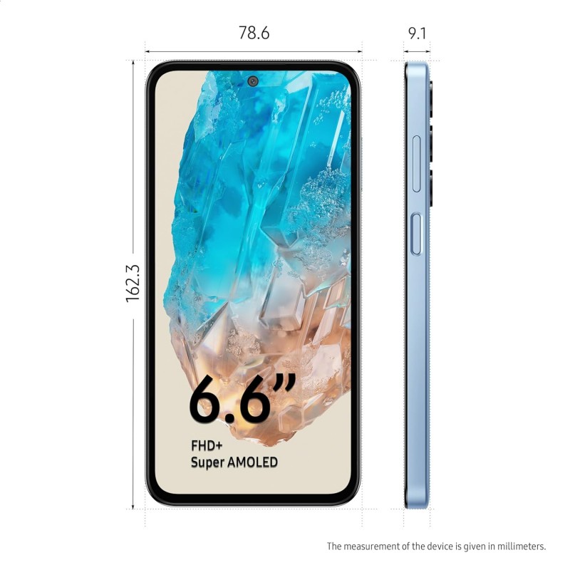 Samsung Galaxy M35 5G (Moonlight Blue,6GB RAM,128GB Storage)| Corning Gorilla Glass Victus+| AnTuTu Score 595K+ | Vapour Cooling Chamber | 6000mAh Battery | 120Hz Super AMOLED Display| Without Charger {open box}