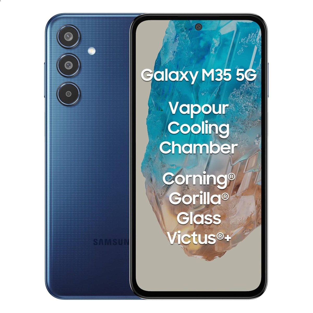 Samsung Galaxy M35 5G (Moonlight Blue,6GB RAM,128GB Storage)| Corning Gorilla Glass Victus+| AnTuTu Score 595K+ | Vapour Cooling Chamber | 6000mAh Battery | 120Hz Super AMOLED Display| Without Charger {open box}