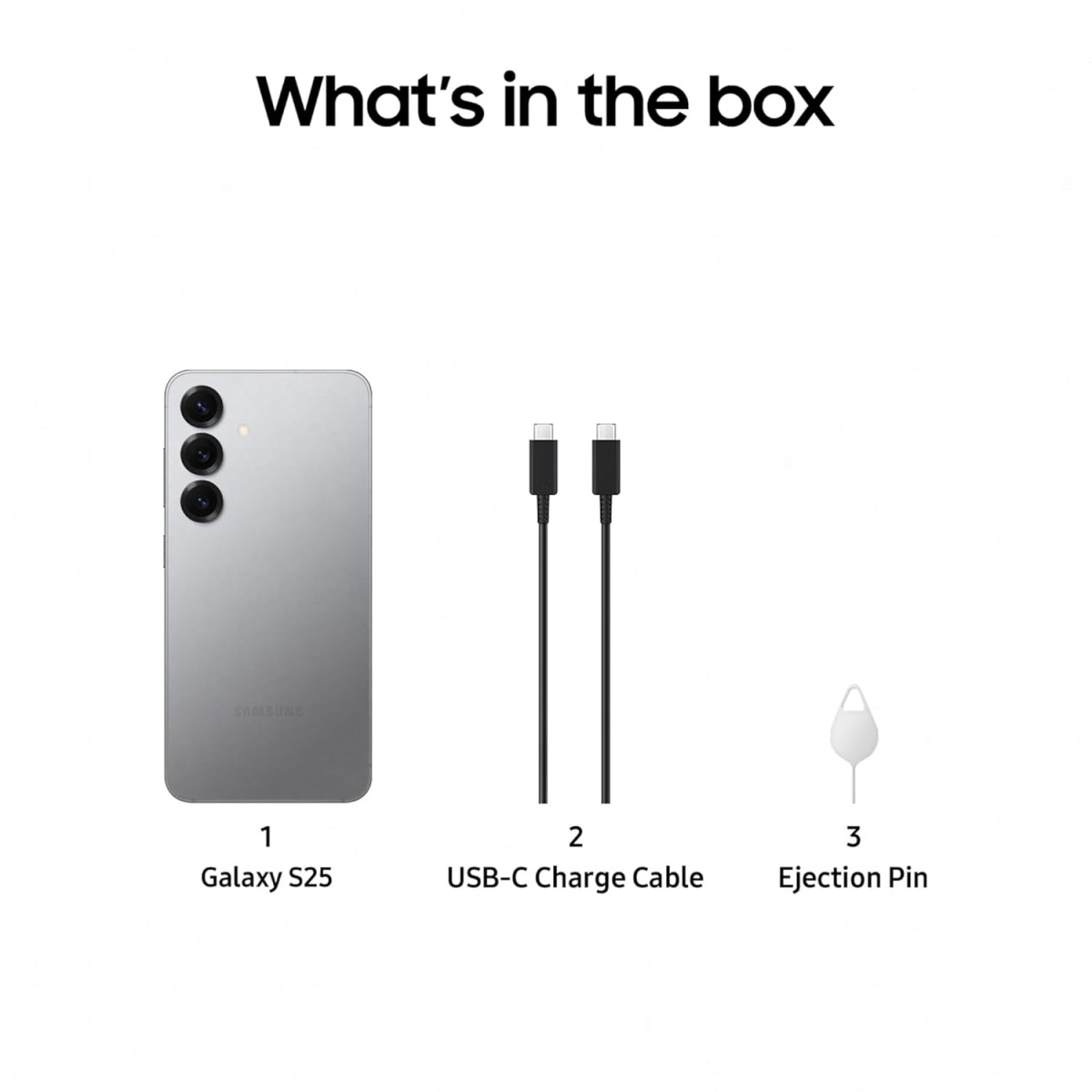 Samsung Galaxy S25 5G Smartphone with Galaxy AI Silver Shadow, 12GB RAM, 256GB Storage