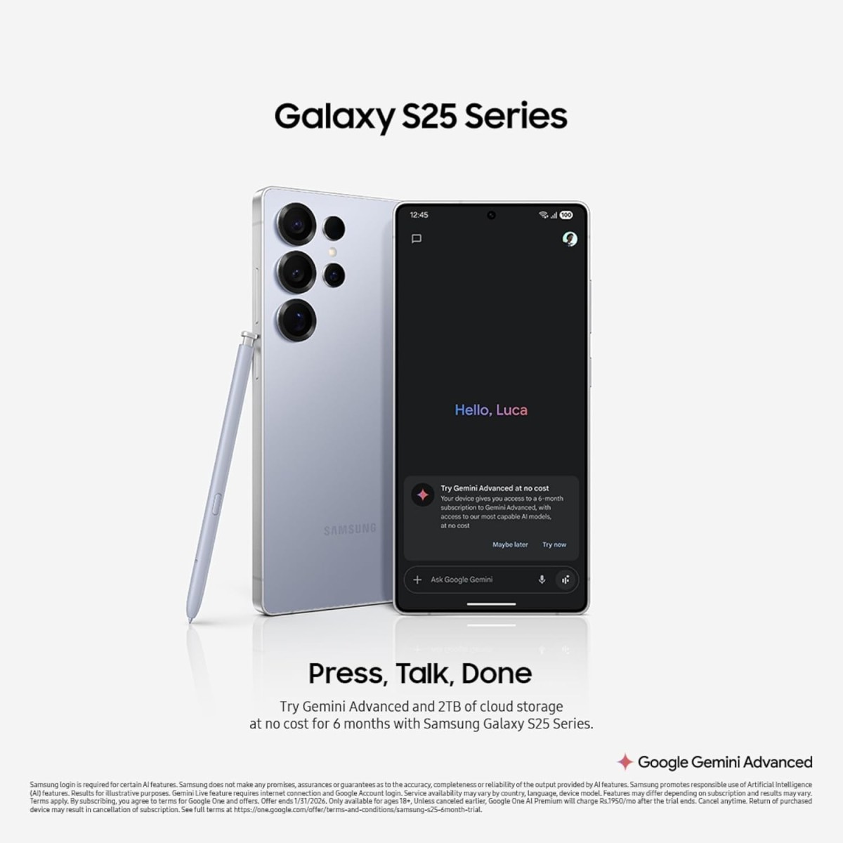 Samsung Galaxy S25 Ultra 5G AI Smartphone (Titanium Black, 12GB RAM, 256GB Storage)