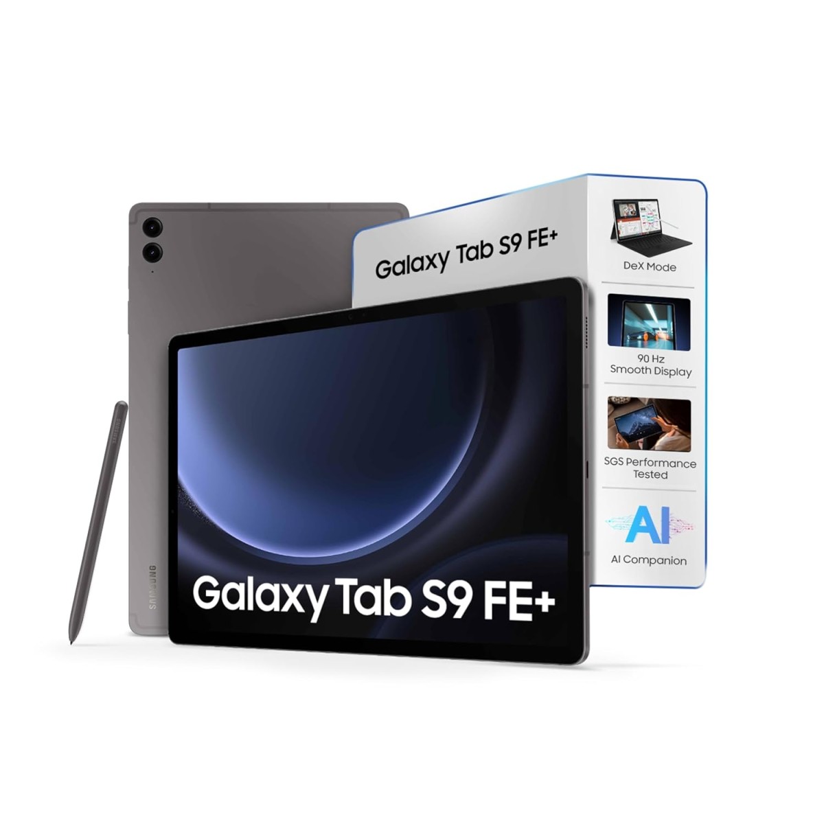 Samsung Galaxy Tab S9 FE+ 31.50 cm (12.4 inch) Display, RAM 8 GB, ROM 128 GB Expandable, S Pen in-Box, Wi-Fi, IP68 Tablet, Gray Samsung Galaxy Tab S9 FE+ 31.50 cm (12.4 inch) Display, RAM 8 GB, ROM 128 GB Expandable, S Pen in-Box, Wi-Fi, IP68 Tablet, Gray