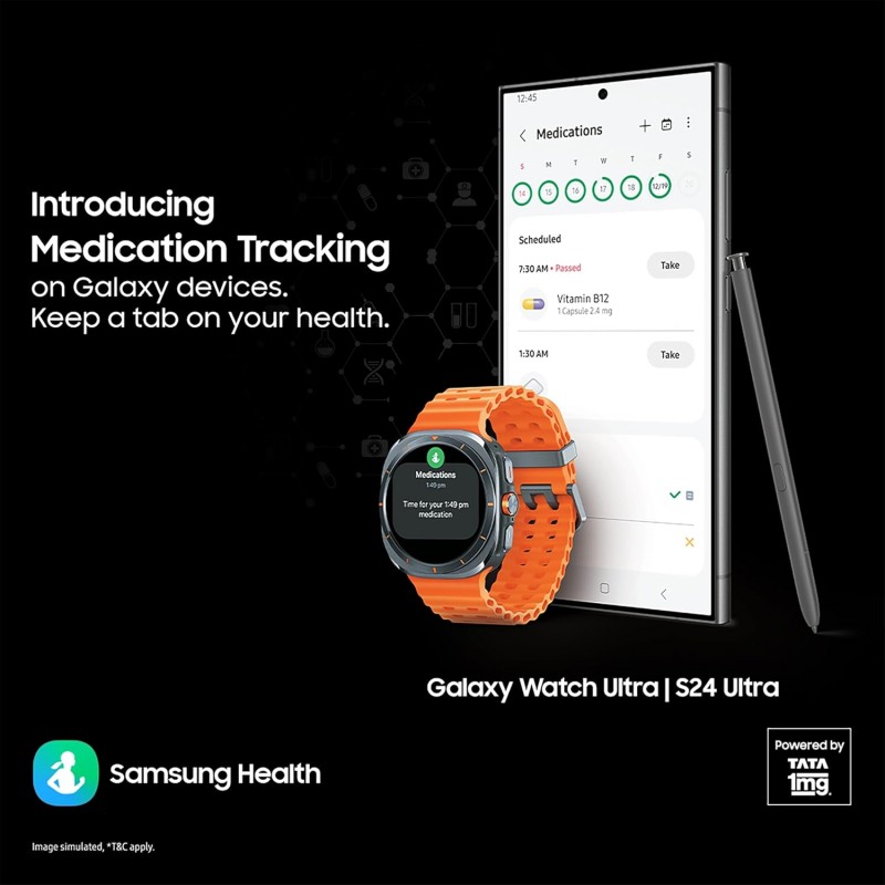 Samsung Galaxy Watch Ultra (47mm, LTE, Silver) with Upto 100h battery | 3nm Processor | Dual GPS | Quick Button/Siren | Sapphire Glass & Titanium | 10ATM & IP68 | BP & ECG Monitor |Energy Score & AGEs Samsung Galaxy Watch Ultra (47mm, LTE, Silver) with Upto 100h battery | 3nm Processor | Dual GPS | Quick Button/Siren | Sapphire Glass & Titanium | 10ATM & IP68 | BP & ECG Monitor |Energy Score & AGEs
