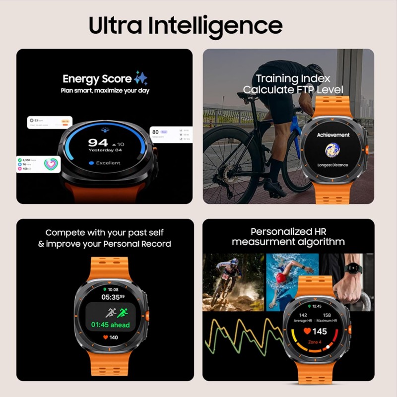Samsung Galaxy Watch Ultra (47mm, LTE, Silver) with Upto 100h battery | 3nm Processor | Dual GPS | Quick Button/Siren | Sapphire Glass & Titanium | 10ATM & IP68 | BP & ECG Monitor |Energy Score & AGEs Samsung Galaxy Watch Ultra (47mm, LTE, Silver) with Upto 100h battery | 3nm Processor | Dual GPS | Quick Button/Siren | Sapphire Glass & Titanium | 10ATM & IP68 | BP & ECG Monitor |Energy Score & AGEs