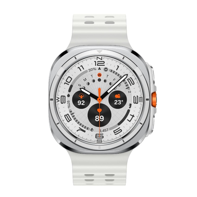 Samsung Galaxy Watch Ultra (47mm, LTE, Silver) with Upto 100h battery | 3nm Processor | Dual GPS | Quick Button/Siren | Sapphire Glass & Titanium | 10ATM & IP68 | BP & ECG Monitor |Energy Score & AGEs Samsung Galaxy Watch Ultra (47mm, LTE, Silver) with Upto 100h battery | 3nm Processor | Dual GPS | Quick Button/Siren | Sapphire Glass & Titanium | 10ATM & IP68 | BP & ECG Monitor |Energy Score & AGEs