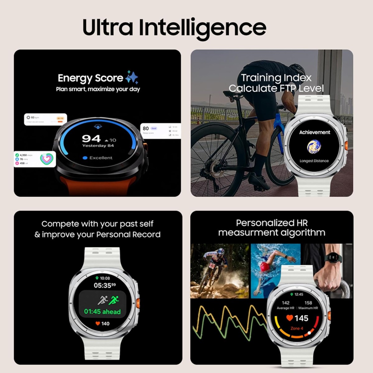 Samsung Galaxy Watch Ultra (47mm, LTE, Silver) with Upto 100h battery | 3nm Processor | Dual GPS | Quick Button/Siren | Sapphire Glass & Titanium | 10ATM & IP68 | BP & ECG Monitor |Energy Score & AGEs