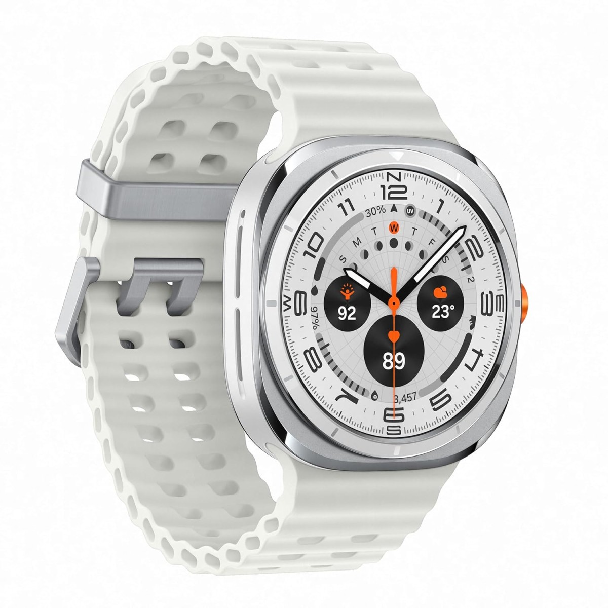 Samsung Galaxy Watch Ultra (47mm, LTE, Silver) with Upto 100h battery | 3nm Processor | Dual GPS | Quick Button/Siren | Sapphire Glass & Titanium | 10ATM & IP68 | BP & ECG Monitor |Energy Score & AGEs