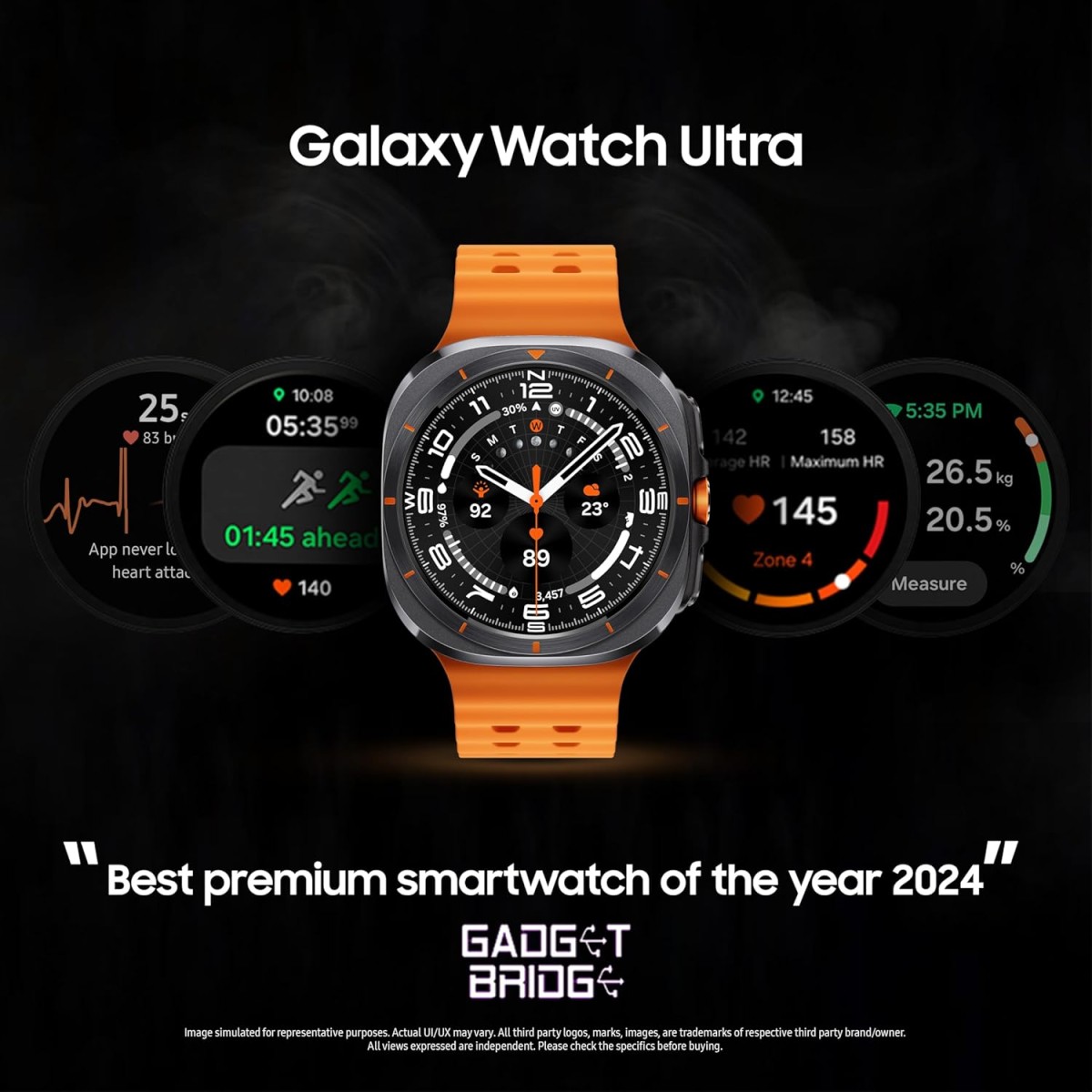 Samsung Galaxy Watch Ultra (47mm, LTE, Silver) with Upto 100h battery | 3nm Processor | Dual GPS | Quick Button/Siren | Sapphire Glass & Titanium | 10ATM & IP68 | BP & ECG Monitor |Energy Score & AGEs