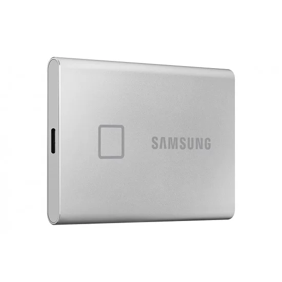 Samsung T7 Touch 500GB Up to 1,050MB/s USB 3.2 Gen 2 (10Gbps, Type-C) External Solid State Drive (Portable SSD) Silver (MU-PC500S)