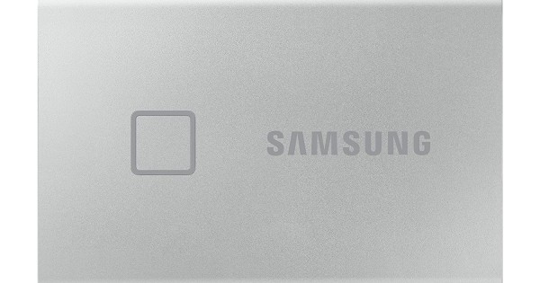 Silver SAMSUNG T7 Touch Portable SSD 500GB Up to 1050MB/s USB 3.2 External Solid State Drive MU-PC500S/WW 