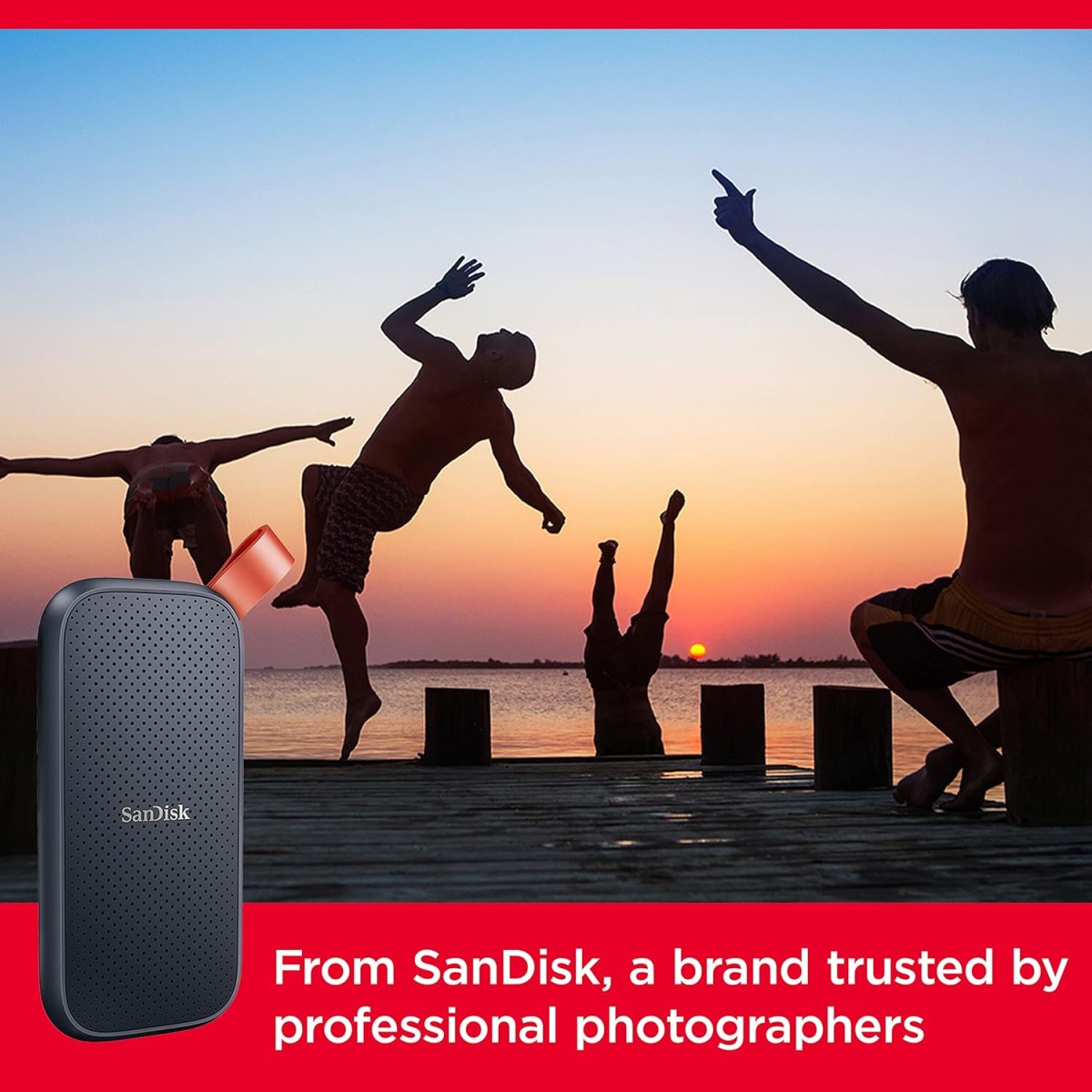 SanDisk 2TB Portable SSD, 800MB/s R, USB 3.2 Gen 2, Rugged SSD with Upto 2 Meter Drop Protection, Type-C to Type-A Cable,