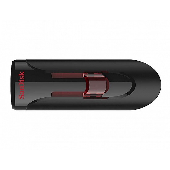 SanDisk Cruzer Glide 3.0 USB Flash Drive, CZ600 64GB, USB3.0, Black with red Slider, Retractable Design, 5Y