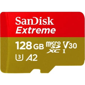 SanDisk Extreme 128GB microSDXC UHS-I, V30, 190MB/s Read,90MB/s Write, Memory Card for 4K Video on Smartphones,