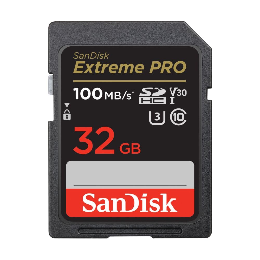 SanDisk Extreme Pro SD UHS I 32GB Card for 4K Video for DSLR and Mirrorless Cameras 100MB/s Read & 90MB/s Write