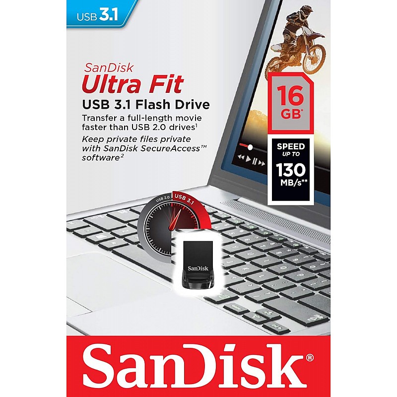 SanDisk SDCZ430-032G-I35 Ultra Fit 3.1 32GB USB Flash Drive (Black)