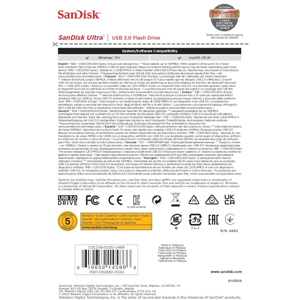 SanDisk Ultra 64GB, USB 3.0, Flash Drive, Upto 130MB/s R, Pendrive, Red